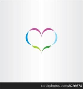abstract nature heart plant icon logo