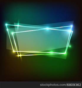 Abstract neon background with colorful banners, stock vector