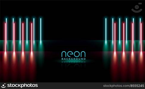 abstract neon lights vertical lines background design