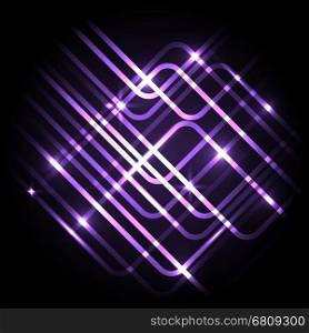Abstract neon purple background with lines, stock vector