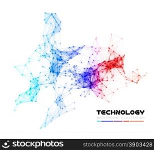 Abstract network connection background. Abstract colorful network data connection. Vector technology background on white