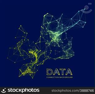 Abstract network connection background. Abstract network connection. Vector technology background on black