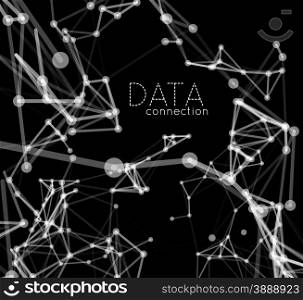 Abstract network connection background. Abstract network connection. Vector technology background on black