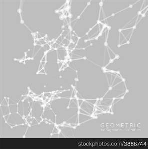 Abstract network connection background. Abstract network connection. Vector technology background on grey