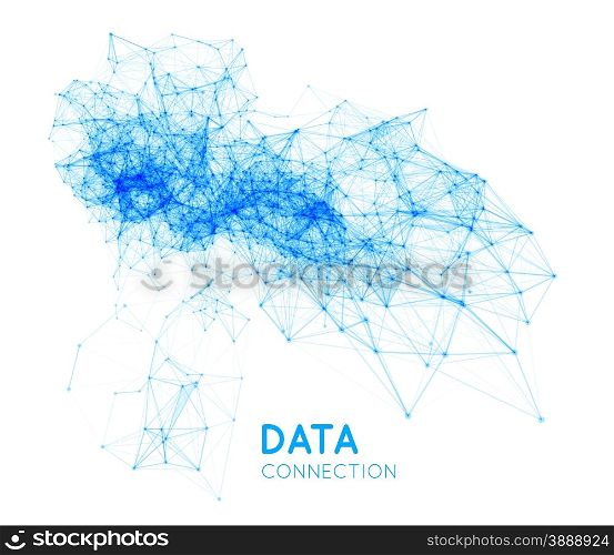 Abstract network connection background. Abstract network connection. Vector technology background on white