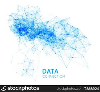 Abstract network connection background. Abstract network connection. Vector technology background on white