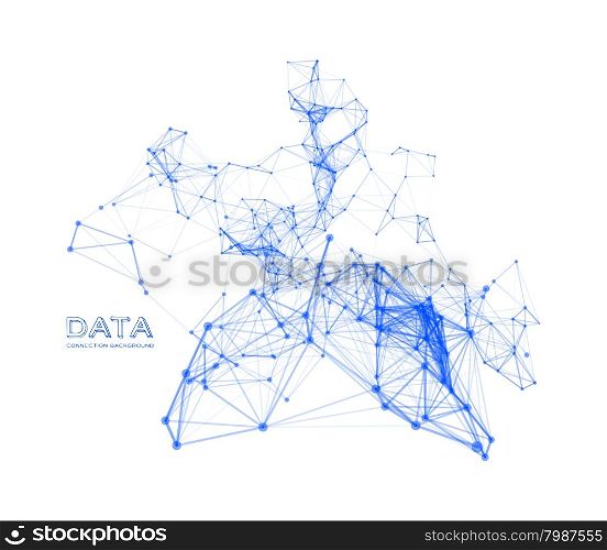 Abstract network connection. Vector technology background on white. Abstract network connection background