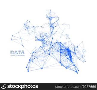 Abstract network connection. Vector technology background on white. Abstract network connection background