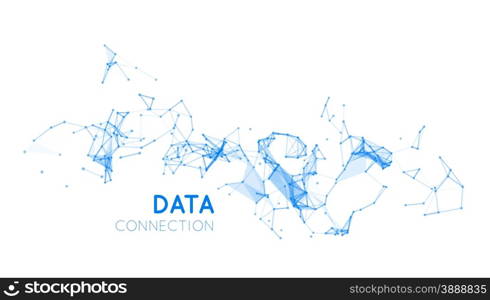 Abstract network data connection. Vector technology background on white. Abstract network connection background