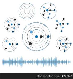 Abstract network with circles, vector eps10 illustration.