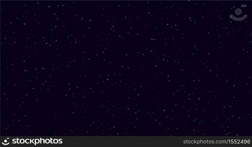 Abstract night sky, white sparkles on a dark blue background. Fireflies flying in the darkness. Silver stardust light effect. Vector illustration.. Abstract night sky, white sparkles on a dark blue background. Silver stardust light effect.
