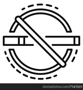 Abstract no smoking icon. Outline abstract no smoking vector icon for web design isolated on white background. Abstract no smoking icon, outline style