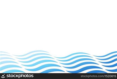 Abstract ocean blue wave lines layer vector background