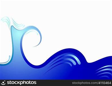 Abstract ocean surf background with flowing lines and copy space