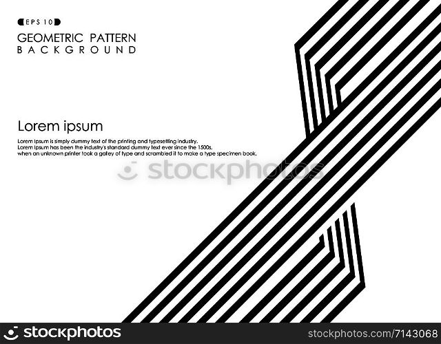 Abstract of black and white op art business stripe line background, vector eps10
