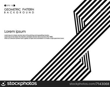 Abstract of black and white op art business stripe line background, vector eps10