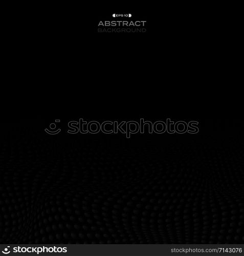 Abstract of black dots stripe wave pattern background, illustration vector eps10
