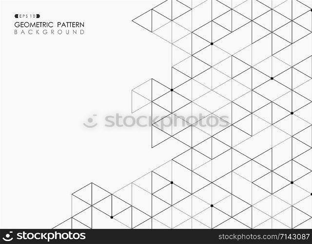 Abstract of black square pentagonal geometric structure outline background, vector eps10