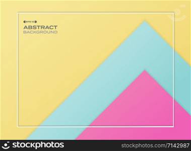 Abstract of blue pink and yellow gradient paper cut background, vector eps10