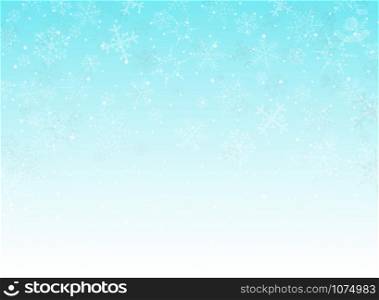 Abstract of blue sky christmas background with snowflakes pattern, vector eps10