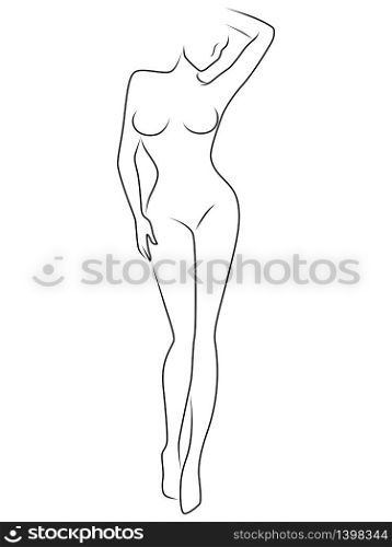 Abstract of body charming and sensual woman, illustration isolated on the white
