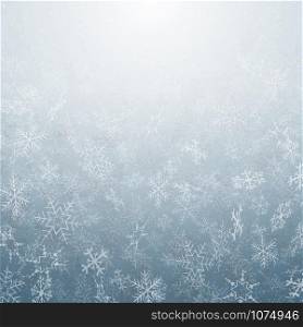 Abstract of Christmas snowflakes movement pattern on gradient gray background. vector eps10
