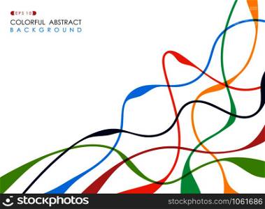 Abstract of coloful free shape line geometric business presentation background, vector eps10
