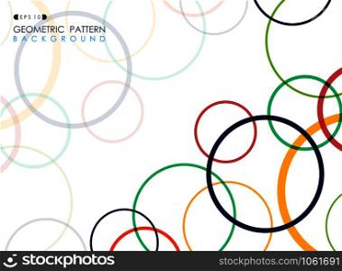 Abstract of colorful geometric circle line pattern background, vector eps10