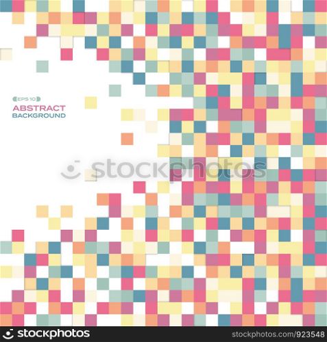 Abstract of colorful square box cube pattern cover with shadow background, vector eps10