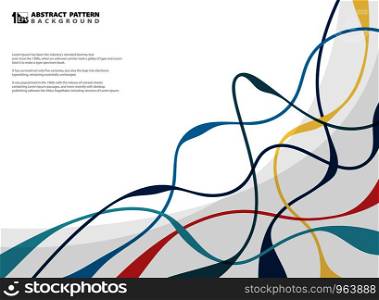 Abstract of colorful wavy line geometric business presentation background. You can use for artwork, ad, template. illustration vector eps10