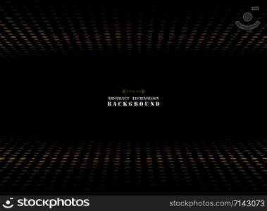 Abstract of dark background on gold circle shape dimension random size pattern, vector eps10