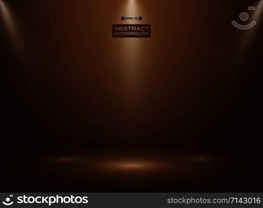 Abstract of dark chocolate - cocao color in studio room background with sportlights. vector eps10