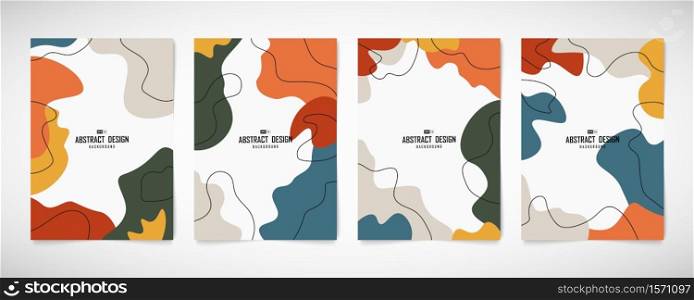 Abstract of earth tone colors design minimalist brochure set background. Use for ad, poster, artwork, template design, print. illustration vector eps10