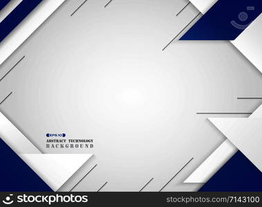 Abstract of futuristic blue and white geometric modern pattern on gradient white background, vector eps10