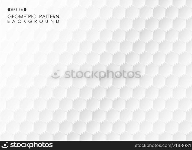 Abstract of futuristic gradient white pentagonal pattern background, vector eps10