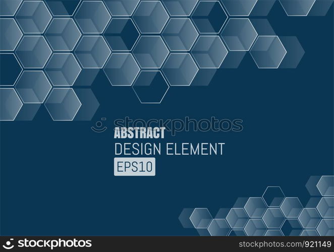 Abstract of futuristic surface with hexagons. Sci-fi background.