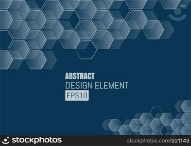 Abstract of futuristic surface with hexagons. Sci-fi background.
