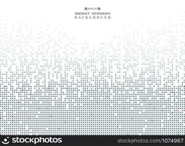 Abstract of futuristic technology in dark gray square pattern pixel background. vector eps10