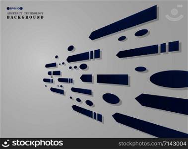 Abstract of gradient blue hi tech geometric pattern background, illustration vector eps10