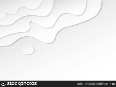 Abstract of gradient white design of wavy paper cut pattern design artwork background. Decorate for ad, poster, artwork, template design, print. illustration vector eps10