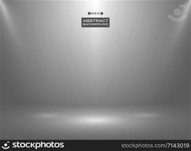 Abstract of gradient white gray color in studio room background with sportlights. Illustration vector eps10