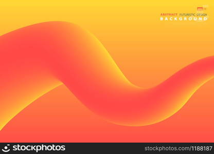 Abstract of gradient yellow and orange movement object cover design. Use for ad, poster, template, design. illustration vector eps10