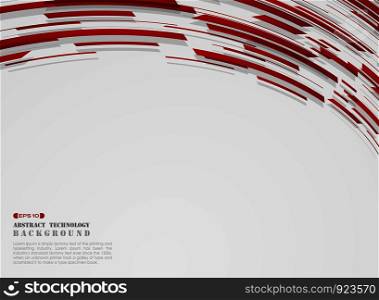 Abstract of high technology motion gradient red stripe lines pattern background. vector eps10