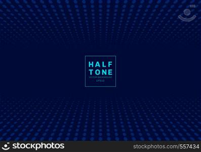 Abstract of light dot pattern halftone design concept dark blue background with space fot text. Decoration website layout header and footers and brochure, poster, banner web, card, etc. Vector illustration