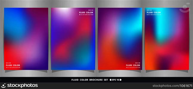 Abstract of modern fluid colorful brochure set. vector eps10.