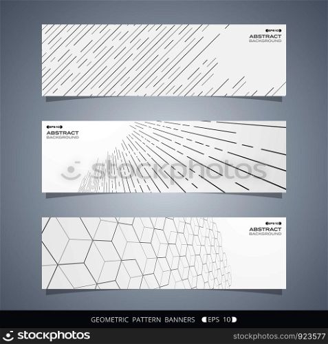 Abstract of modern geometric line banners, vector eps10
