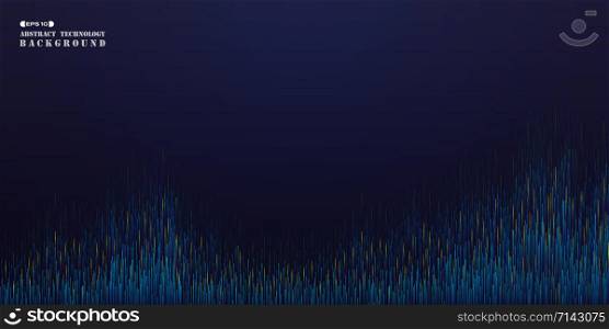 Abstract of panorama futuristic gradient blue orange stipe line pattern background, vector eps10
