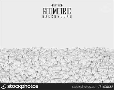 Abstract of perspective wave gray line triangle pattern geometric background, illustration vector eps10