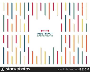 Abstract of simple colorful rainbow stripe lines pattern with shadow background, vector eps10