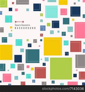 Abstract of simple colorful square geometric pattern background, vector eps10